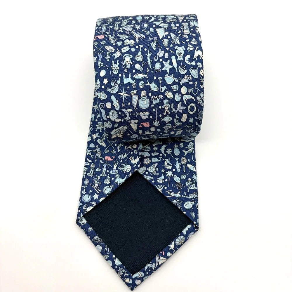 Vineyard Vines Martha's Vineyard Mens Silk Tie Multi Icon Design Nautical Golf